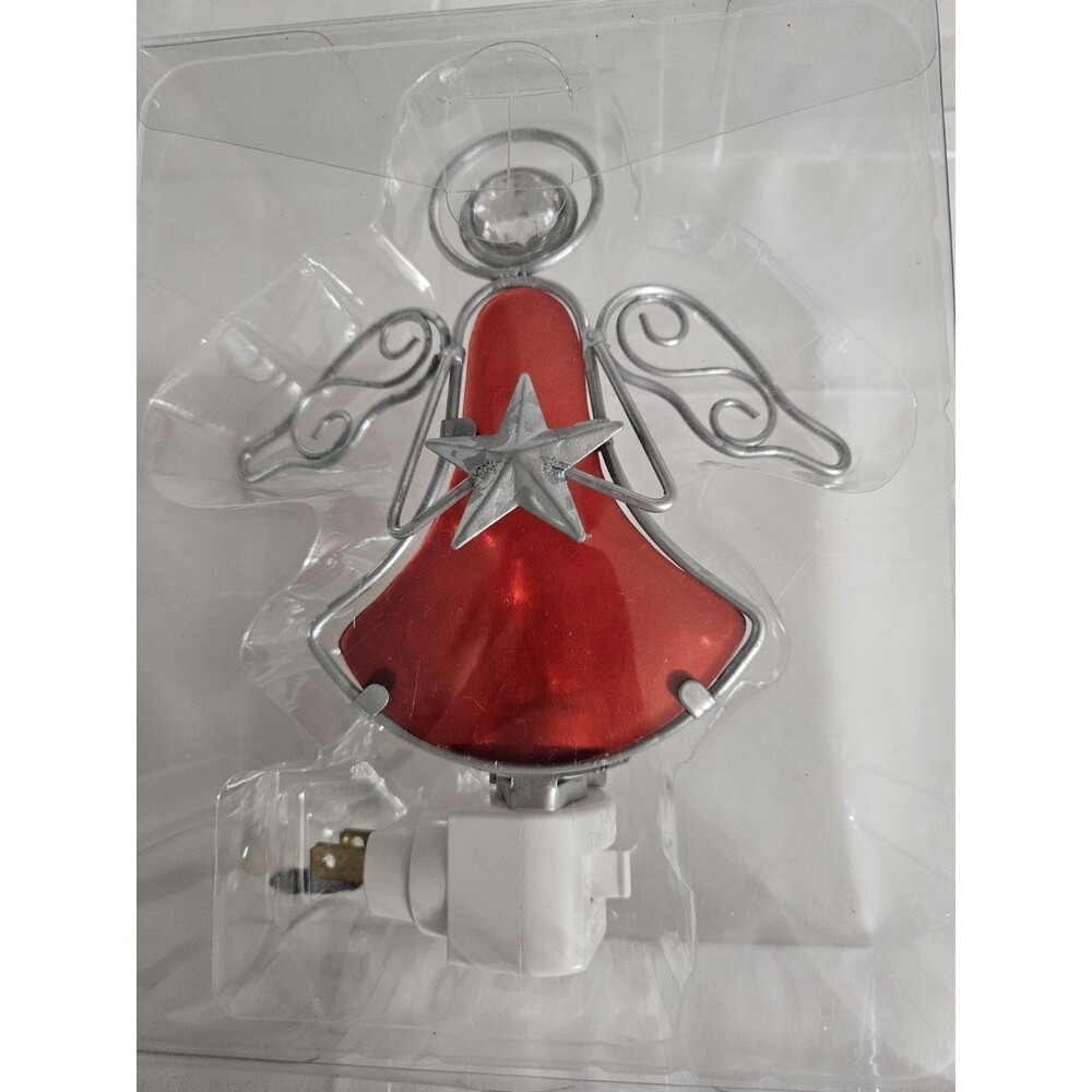 NEW Vintage 1990's Kirkland July Birthstone Glass & Metal Star Angel Night Light